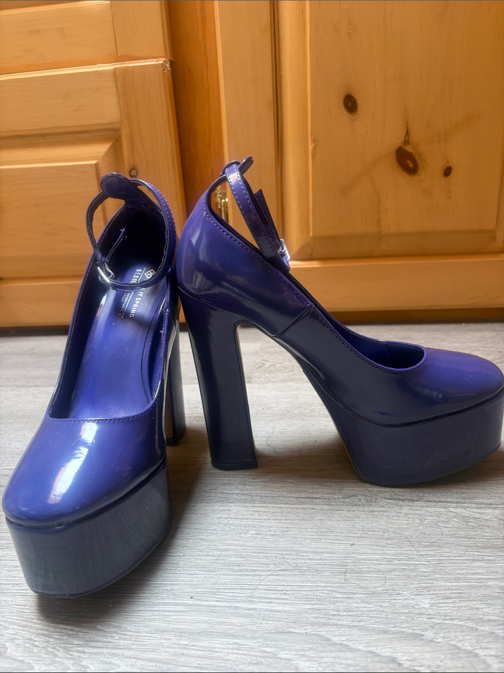 Call It Spring Patent Platform Mary Janes In Purple